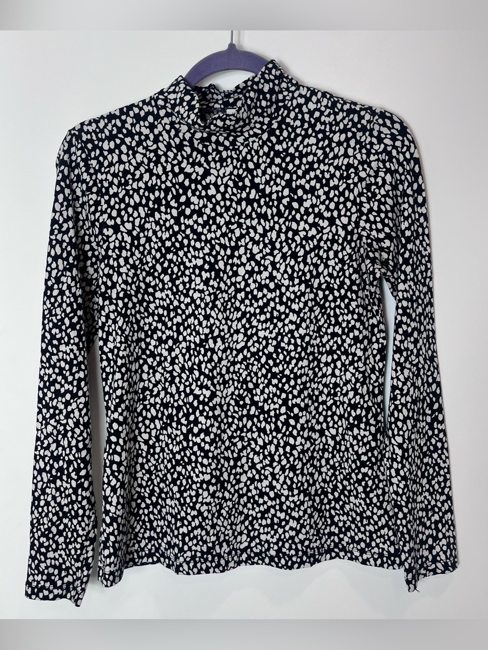 Paris Atelier & Other Stories Women Mock neck blouse long sleeve speckle stretch